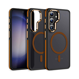 Slim Non-Slip Translucent Matte Wireless Charging Case - ORANGE for Galaxy S25 Plus (Only Ground Shipping)