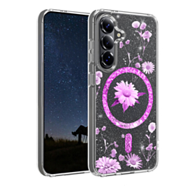 Galaxy S26 Floral Magnetic Case - HOT PINK (Only Ground Shipping)