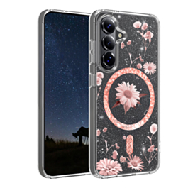 Galaxy S26 Floral Magnetic Case - LIGHT PINK (Only Ground Shipping)