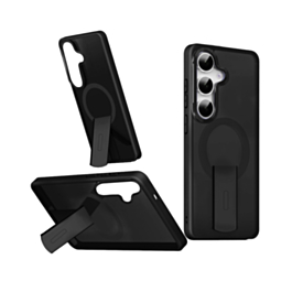 Slim Translucent Wireless Charging Case with Folding Stand (BLACK) for Galaxy S26 (Only Ground Shipping)