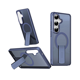 Slim Translucent Wireless Charging Case with Folding Stand (BLUE) for Galaxy S26 (Only Ground Shipping)
