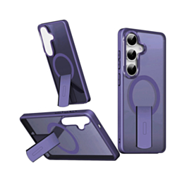 Slim Translucent Wireless Charging Case with Folding Stand (PURPLE) for Galaxy S26 (Only Ground Shipping)