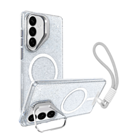 Glitter MagSafe Phone Case with Wrist Strap - CLEAR for Galaxy S26 (Only Ground Shipping)