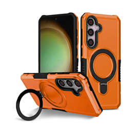 Hard PC Shockproof Case w /Ring Holder (ORANGE) for Galaxy S26 (Only Ground Shipping)