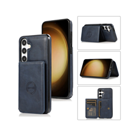 Galaxy S26 Leather Pocket Wallet Case - BLUE (Only Ground Shipping)