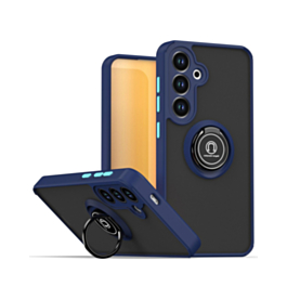 Hard PC Rear Colorful Border Case with Ring Holder (NAVY BLUE) for Galaxy S26 (Only Ground Shipping)
