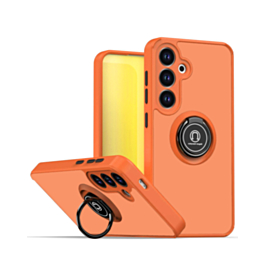 Hard PC Rear Colorful Border Case with Ring Holder - ORANGE for Galaxy S26 (Only Ground Shipping)