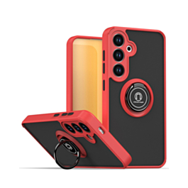 Hard PC Rear Colorful Border Case with Ring Holder (RED) for Galaxy S26 (Only Ground Shipping)