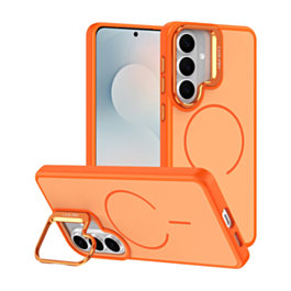 Shockproof TPU Wireless Charging Case with Camera Stand Camera Stand (ORANGE) for Galaxy S26 (Only Ground Shipping)
