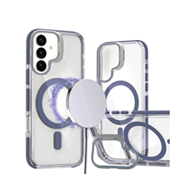 Thin Magnetic Clear Case with Camera Stand Kickstand - BLUE for Galaxy S26 (Only Ground Shipping)