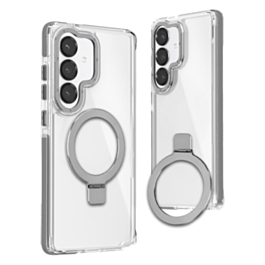 Galaxy S26 Thin Magnetic Clear Case with Camera Stand Kickstand - GRAY (Only Ground Shipping)