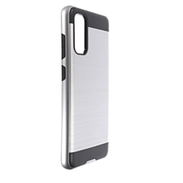 Galaxy S20 Hybrid Metal Brushed Case- SILVER (Only Ground Shipping)
