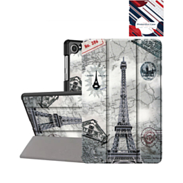 Old Style Notebook Design Case - Eiffel Tower for Galaxy Tab A9 Plus 2023 (11") / Tab A11 Plus 2025 (11") (Only Ground Shipping)