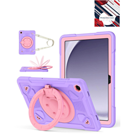 Shockproof Heavy Duty Stand Case with Pen Slot - PURPLE & PINK for Galaxy Tab A9 Plus 2023 (11") (X210, X216, X218) (Only Ground Shipping)