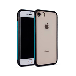Shockproof Transparent Soft Gel TPU Case - TEAL for iPhone 8P / 7P / 6SP / 6P (Only Ground Shipping)