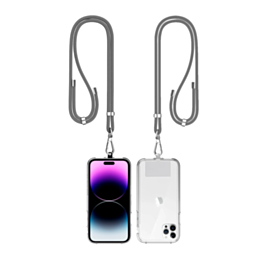 Mobile Phone Straps with Card Holder (2ft) - GRAY (Only Ground Shipping)