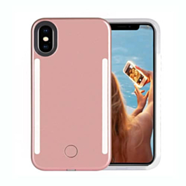 Selfie Case LED Light Up Front & Back (Version 2) ROSE GOLD for iPhone XR (Only Ground Shipping)