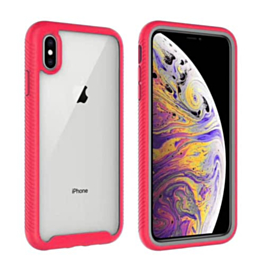 3in1 Transparent Clear Slim Hybrid Bumper Phone Case - PINK for iPhone 8P / 7P (Only Ground Shipping)