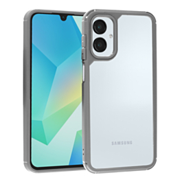 Matte Color Bumper Clear Case - GRAY for Galaxy A06 (Only Ground Shipping)