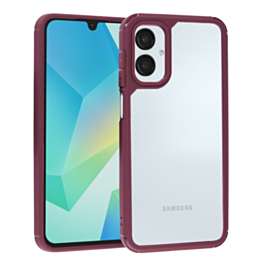 Matte Color Bumper Clear Case - WINE for Galaxy A06 (Only Ground Shipping)
