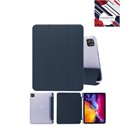 Smart PU Stand with Pen Holder - DARK BLUE for iPad Air 13 2024 / Pro 12.9 (3rd / 4th / 5th / 6th) (Only Ground Shipping)
