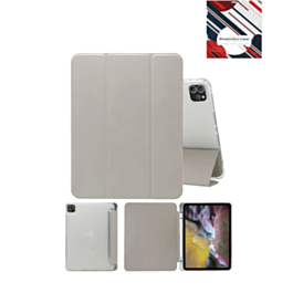 Smart PU Stand with Pen Holder - GRAY for iPad Air 13 2024 / Pro 12.9 (3rd / 4th / 5th / 6th) (Only Ground Shipping)