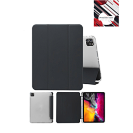 Smart PU Stand with Pen Holder - BLACK for iPad Air 13 2024 / Pro 12.9 (3rd / 4th / 5th / 6th) (Only Ground Shipping)