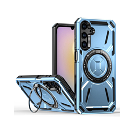Full-Body Rugged Shockproof Case with Built-in Ring Holder - BLUE for Galaxy A15 (Only Ground Shipping)