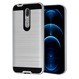 Coolpad Legacy Brisa Hybrid Metal Brushed Case - SILVER (Only Ground Shipping)