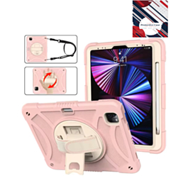 Hand Adjustable Heavy Duty Case with Shoulder Strap - ROSE PINK for iPad Air 4 / Air 5 / Pro 11 (1st / 2nd / 3rd / 4th) (Only Ground Shipping)