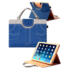 Smart Work Bag Style Case - ROYAL BLUE JEAN for iPad 5 (2017) / iPad 6 (2018) / Air 1 / Air 2 / Pro 9.7 (Only Ground Shipping)