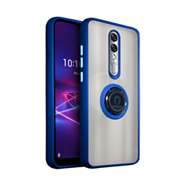 Coolpad Legacy Brisa Hard PC Rear / Soft TPU Colorful Border Case with I-ring Holder - BLUE (Only Ground Shipping)