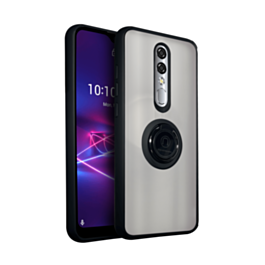 Coolpad Legacy Brisa Hard PC Rear / Soft TPU Colorful Border Case with I-ring Holder - BLACK (Only Ground Shipping)