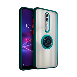 Coolpad Legacy Brisa Hard PC Rear / Soft TPU Colorful Border Case with I-ring Holder - GREEN (Only Ground Shipping)