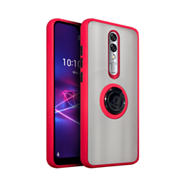 Coolpad Legacy Brisa Hard PC Rear / Soft TPU Colorful Border Case with I-ring Holder - RED (Only Ground Shipping)