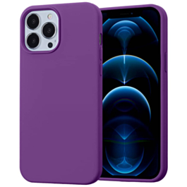 iPhone 13 Mini Soft Solid Silicone Case (Full Buttom Cover) - LIGHT PURPLE (Only Ground Shipping)