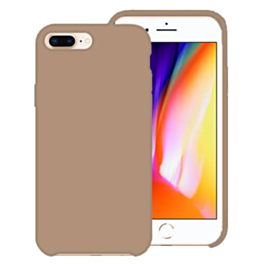Soft Solid Silicone Case (Full Bottom Open) - STONE GRAY for iPhone 8P / 7P (Only Ground Shipping)