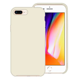 Soft Solid Silicone Case (Full Bottom Open) - DARK WHITE for iPhone 8P / 7P (Only Ground Shipping)