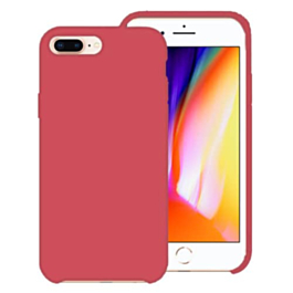 Soft Solid Silicone Case (Full Bottom Open) - RASPBERRY for iPhone 8P / 7P (Only Ground Shipping)