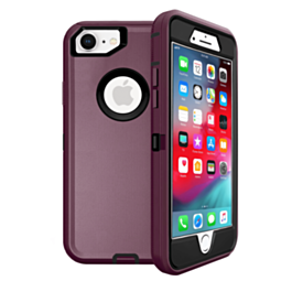 Heavy Duty Case for iPhone 7 / 8 (MAROON & BLACK) (Only Ground Shipping)