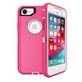 Heavy Duty Case for iPhone 7 / 8 (HOT PINK & WHITE) (Only Ground Shipping)