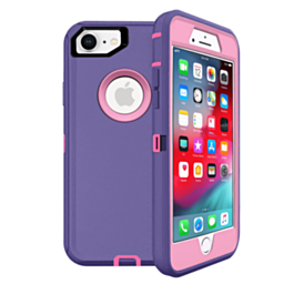 Heavy Duty Case for iPhone 7 / 8 (PURPLE & LIGHT PINK) (Only Ground Shipping)