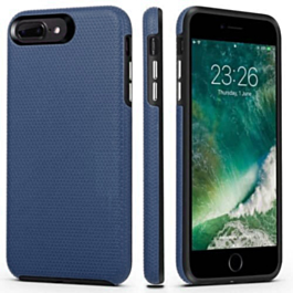 Shock Absorption Protective Dual Layer Case - NAVY BLUE for iPhone 8P / 7P / 6SP / 6P (Only Ground Shipping)