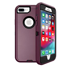Heavy Duty Case for iPhone 8P / 7P (MAROON & BLACK) (Only Ground Shipping)