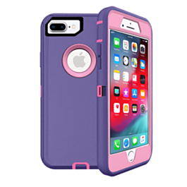 Heavy Duty Case for iPhone 8P / 7P (PURPLE & LIGHT PINK) (Only Ground Shipping)