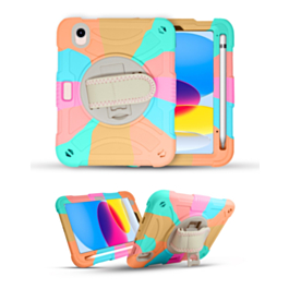 Hand Adjustable Heavy Duty Case with Shoulder Strap - RAINBOW for iPad 10 2022 (10.9") / iPad 11 (A16) (Only Ground Shipping)