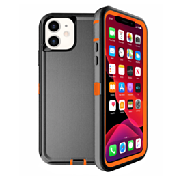Heavy Duty Case for iPhone 12 / 12 Pro (BLACK & ORANGE) (Only Ground Shipping)