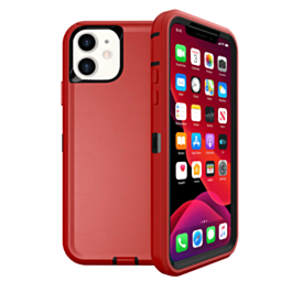 Heavy Duty Case for iPhone 12 / 12 Pro (RED & BLACK) (Only Ground Shipping)