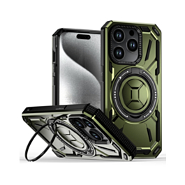 Full-Body Rugged Shockproof Case with Built-in Ring Holder - GREEN for iPhone 12 / 12 Pro (Only Ground Shipping)