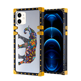 Square Case with Mirror Design - Style 2 for iPhone 12 / 12 Pro (Only Ground Shipping)